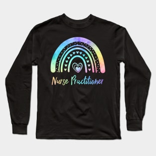 Nurse Practitioner NP Watercolor Rainbow Nursing Long Sleeve T-Shirt